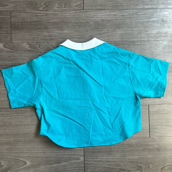 Vintage 80s Collared Crayons Cropped Button Down Crayon Button Shirt Size S - Picture 4 of 7